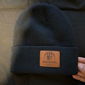 Black Knit Beanie with Leather Patch MOUNTAIN WEST PLAYER EXCLUSIVE